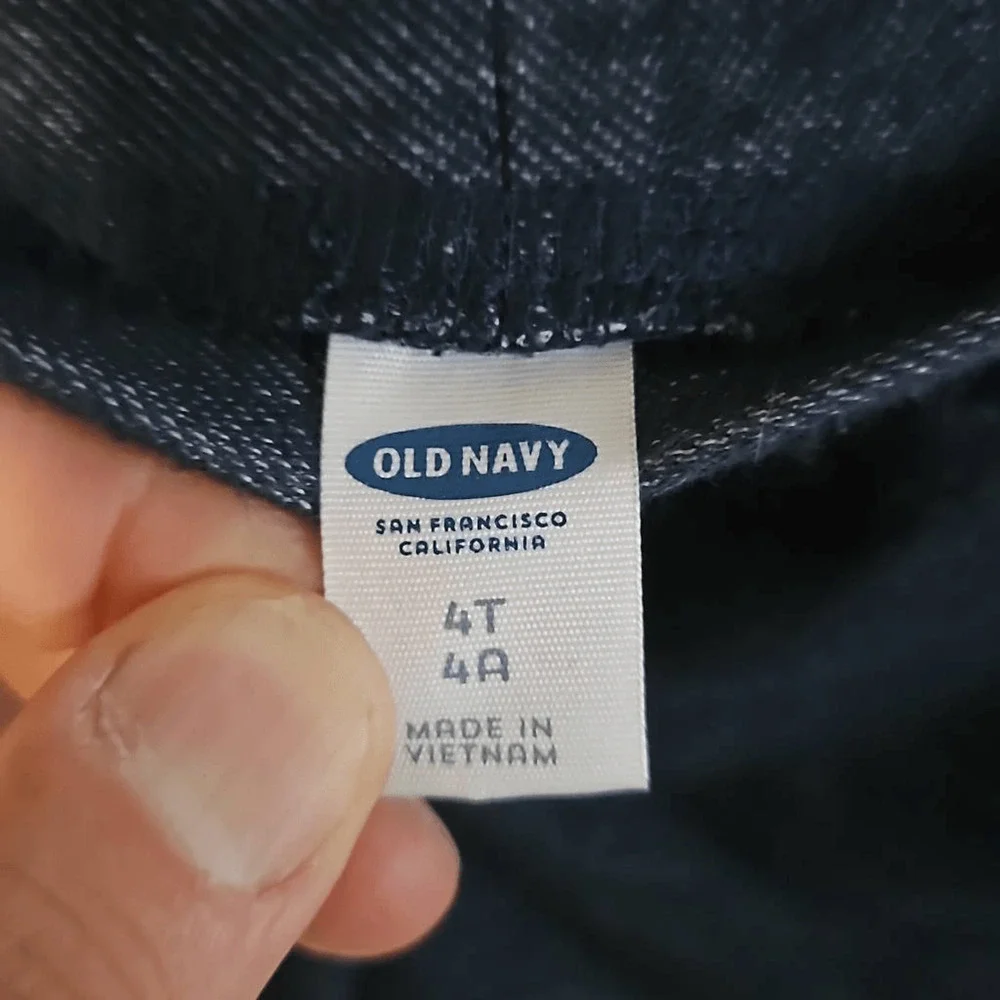 Old Navy Toddler Size 4T Pull On Denim Look Shorts Dark Blue Casual Basic